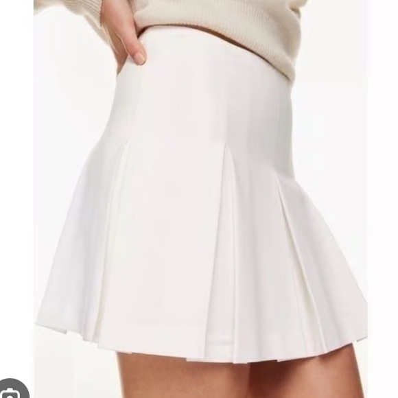 ARITZIA BABATON HATHAWAY PLEATED TENNIS MINI SKIRT 12 WHITE NEW WITH TAGS - Picture 1 of 7